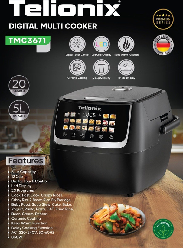 پلوپز برقی تلیونیکس مدل TMC3671 ظرفیت ۵ لیتر